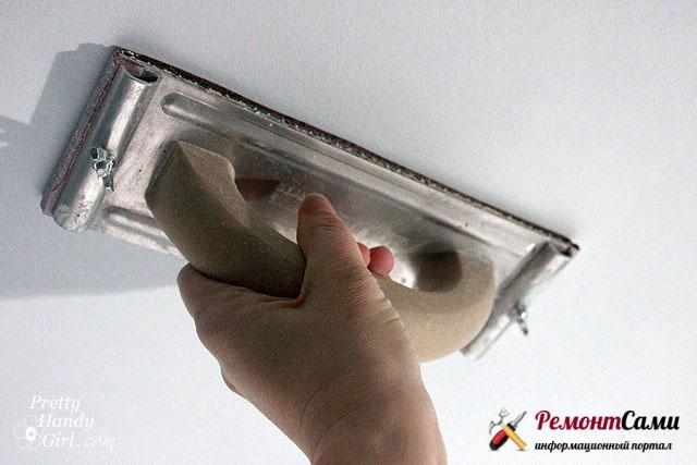 Как зашлифовать потолок наждачной бумагой
