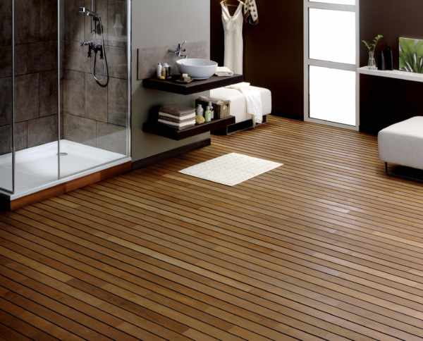 Натуральная древесина в ванной. Вариант 6