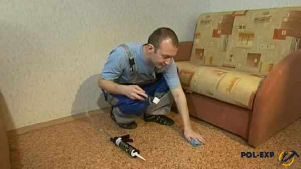 Удаление излишков клея