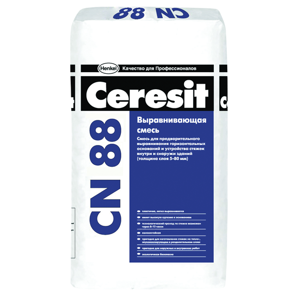 CERESIT CN 88. Смесь быстротвердеющая легковыравниваемая для стяжки 5-50 мм