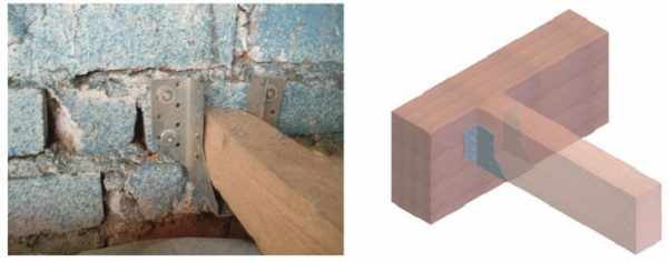 Опора бруса открытая, специализированное крепление для сооружения деревянных перекрытий, служит связующим элементом при соединении несущих балок