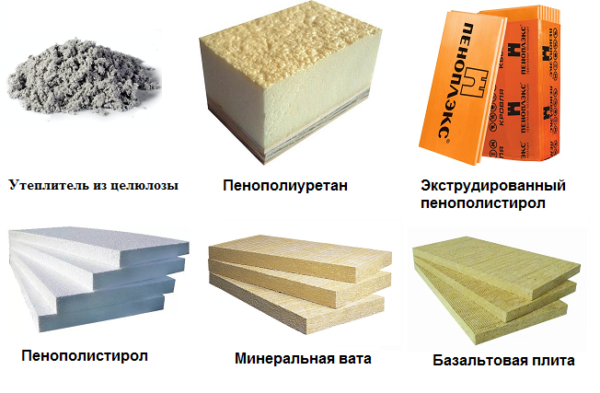 Виды утеплителей