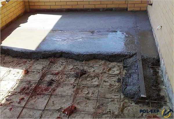 Заливка армированной стяжки бетоном