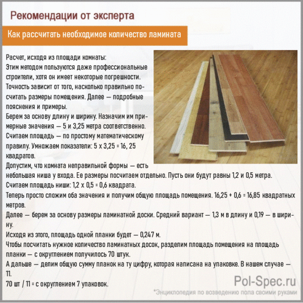 Как правильно рассчитать необходимое количество ламината