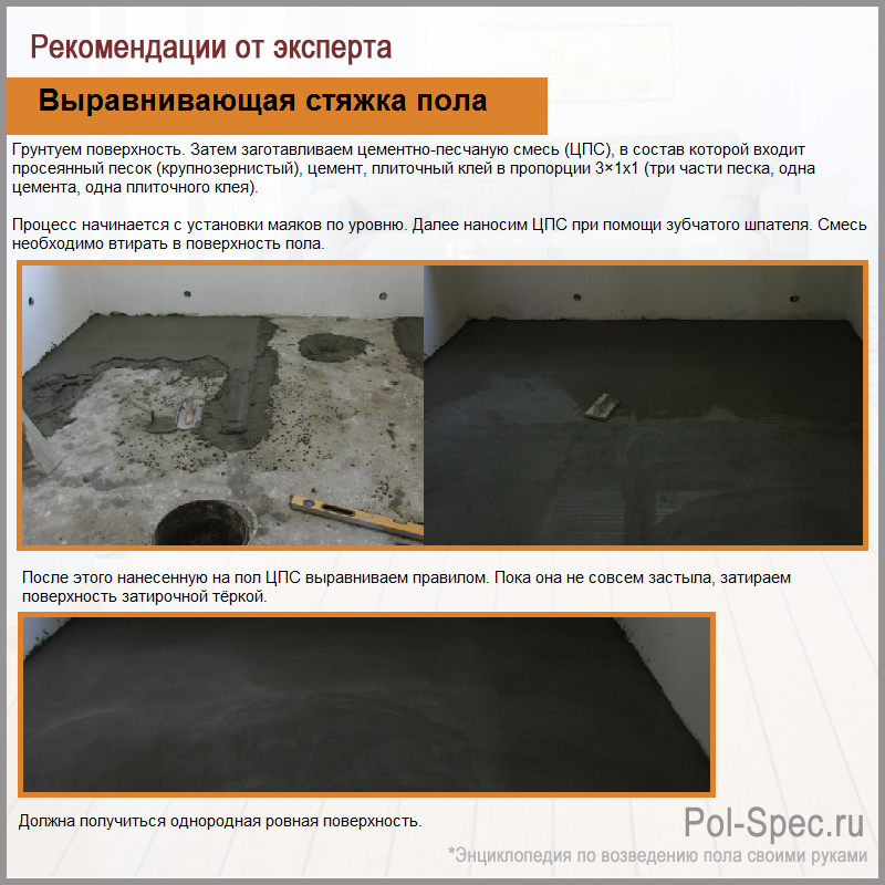 Выравнивающая стяжка пола