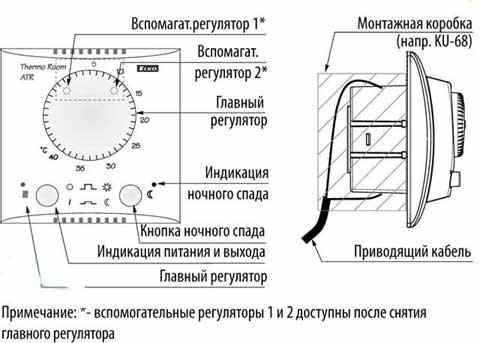 Схема электронномеханического терморегулятора