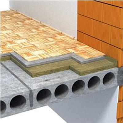 Одна из возможных схем утепления бетонного пола