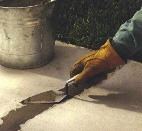Ремонт глубокой трещины в бетонном полу